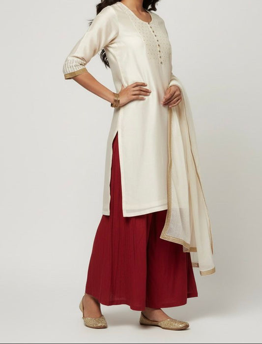 Physical Basic Indian kurti with 3/ 4 style sleeves physical pattern- size xxs to 4xl