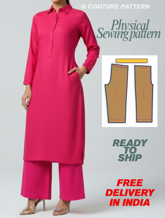 Physical Basic Indian A line Palazzo physical pattern- size xxs to 3xl