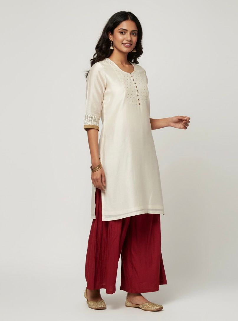Basic Indian kameez  with 3/ 4 style sleeves Pdf sewing pattern - size xxs to 3xl