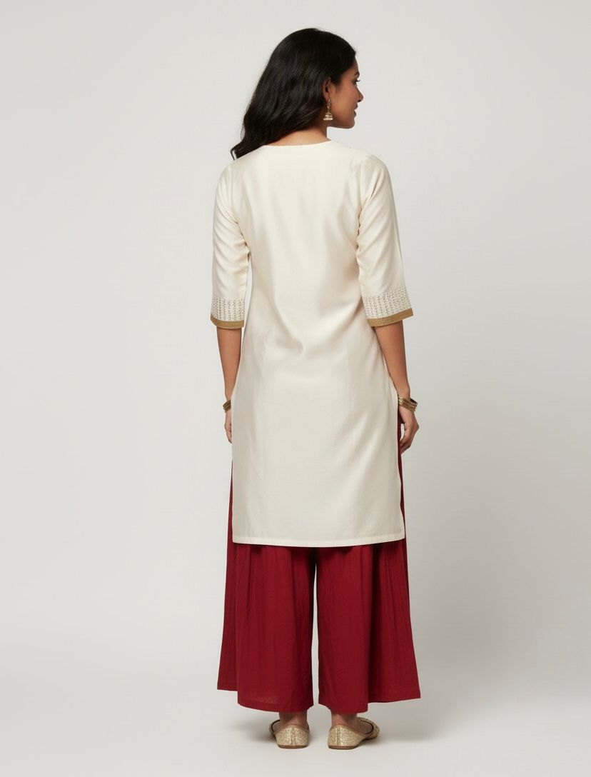 Basic Indian kameez  with 3/ 4 style sleeves Pdf sewing pattern - size xxs to 3xl